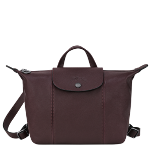 Batohy Longchamp Le Pliage Cuir Kozene Damske Červené | KQNZMH503