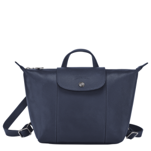 Batohy Longchamp Le Pliage Cuir Kozene Damske Modre | PGMRHV801