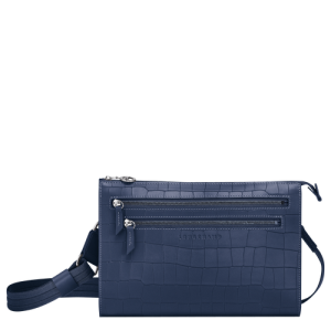 Crossbody Kabelka Longchamp Croco Block Kozene Damske Modre | GTXPDE521