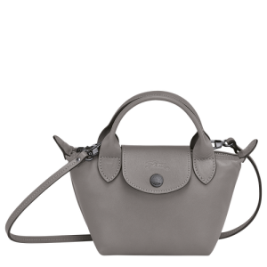 Crossbody Kabelka Longchamp Le Pliage Cuir Kozene Damske Siva | OECJLZ502