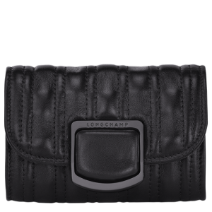 Držiteľ Karty Longchamp Brioche Kozene Damske Čierne | KJQLNA530
