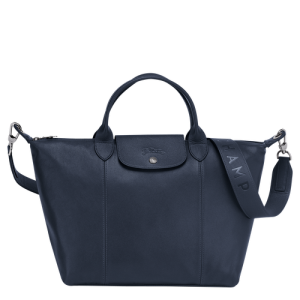 Kabelky Longchamp Le Pliage Cuir M Kozene Damske Modre | HXQNGU417