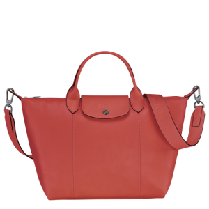 Kabelky Longchamp Le Pliage Cuir M Kozene Damske Oranžové | VOKNBE517