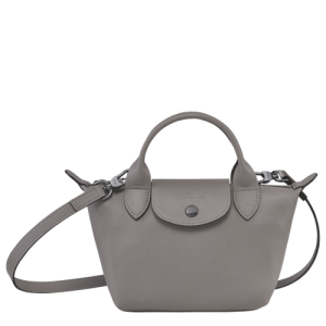Kabelky Longchamp Le Pliage Cuir XS Kozene Damske Siva | JMZLVD860