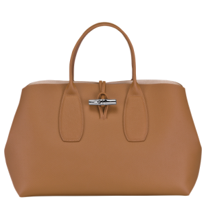Kabelky Longchamp Roseau L Kozene Damske Béžové | KGDISX561