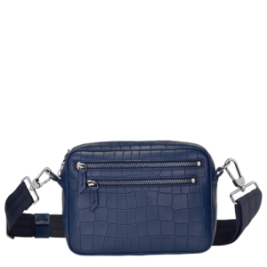 Mini Tašky Longchamp Croco Block Kozene Damske Modre | DFHQIP183