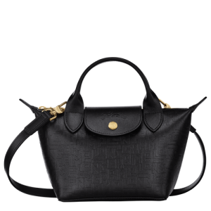 Mini Tašky Longchamp Le Pliage Cuir LGP XS Kozene Damske Čierne | VTRPFI957