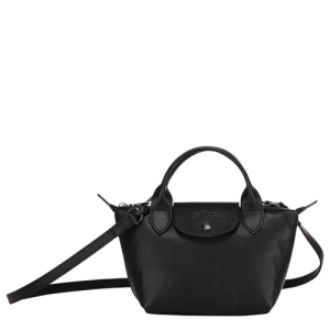Mini Tašky Longchamp Le Pliage Cuir XS Kozene Damske Čierne | YUAMFG306