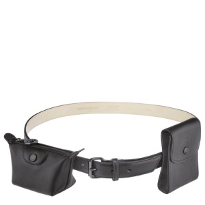 Opasky Longchamp Le Pliage Cuir Kozene Damske Čierne | JMVBYS802
