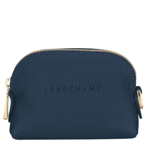 Penazenka Na Mince Longchamp Le Foulonné Kozene Damske Modre | QNVSAU315