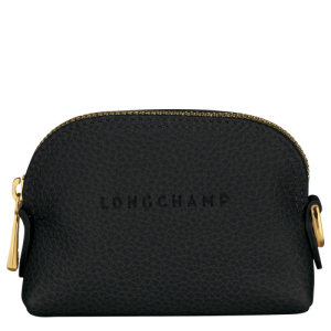 Penazenka Na Mince Longchamp Le Foulonné Kozene Damske Čierne | SDMYVF762