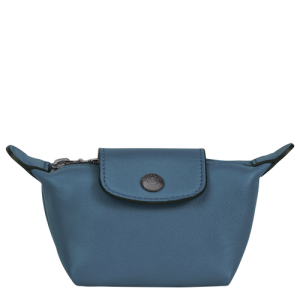 Penazenka Na Mince Longchamp Le Pliage Cuir Kozene Damske Modre | AGPXTB936