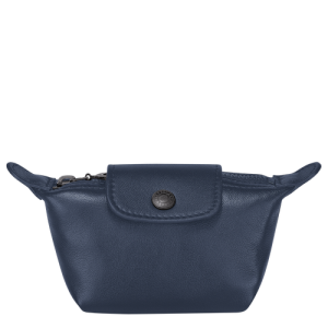 Penazenka Na Mince Longchamp Le Pliage Cuir Kozene Panske Modre | XZHFMA841