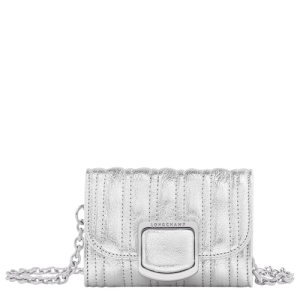 Penazenky Longchamp Brioche Métal Kozene Damske Siva | IBSHVT137