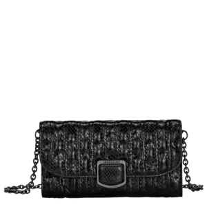 Penazenky Longchamp Brioche Serpent Kozene Damske Čierne | GWBLZR806
