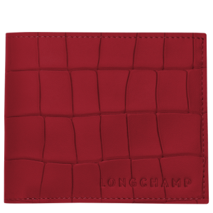 Penazenky Longchamp Croco Block Kozene Damske Červené | XGWFJA628