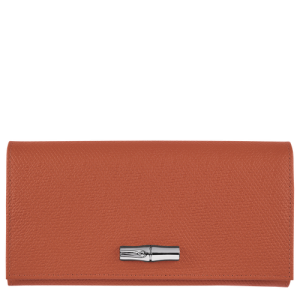 Penazenky Longchamp Long continental Roseau Kozene Damske Oranžové | VCNAKZ673