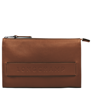 Pouches Longchamp 3D Kozene Damske Hnede | MKJVRS061