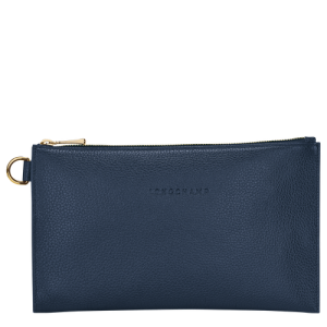 Pouches Longchamp Le Foulonné Kozene Damske Modre | APURZH124