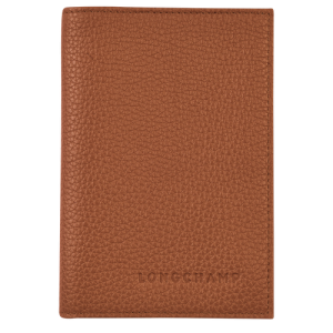 Pouches Longchamp Passport cover Le Foulonné Kozene Damske Hnede | GWASPC184