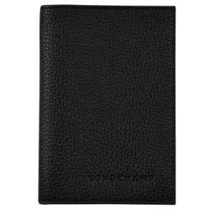 Pouches Longchamp Passport cover Le Foulonné Kozene Panske Čierne | PFXYRA035