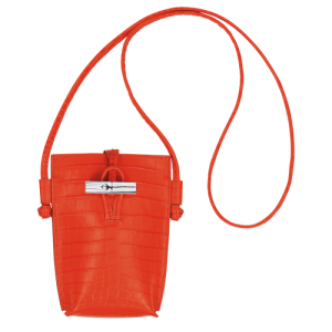Puzdro na Mobil Longchamp Roseau Croco Kozene Damske Oranžové | YZQODI097
