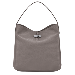 Taška Cez Rameno Longchamp Roseau Essential Kozene Damske Siva | GMHWCB362