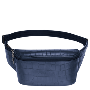 Taška Na Opasok Longchamp Croco Block Kozene Damske Modre | FWGCEQ823